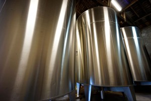 The stainless steel tanks